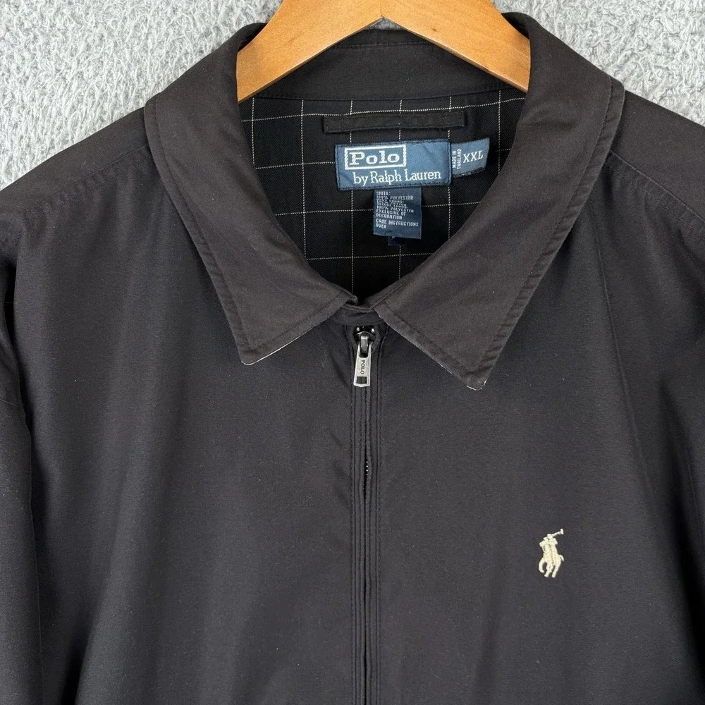 Polo Ralph Lauren Black Harrington Bi-Swing Jacket Mens 2XL‎ Bomber Chin Strap